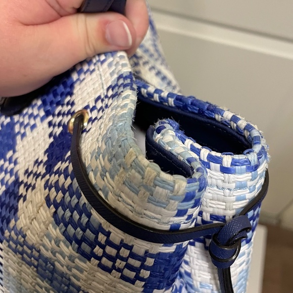 Blue & White Kate Spade Woven Tote - Picture 8 of 14